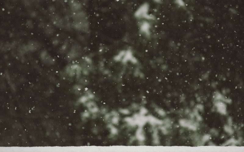 Schneeflocken tanzen im Winter