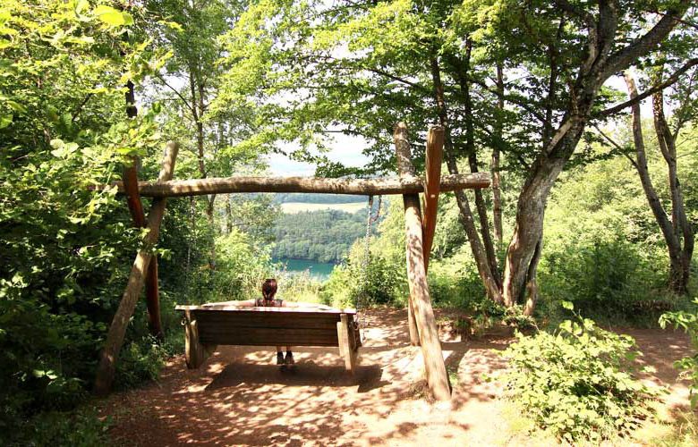 Beim Wandern beim Urlaub in der Eifel findet man immer wieder wunderschöne Plätze, Bänke und Aussichtspunkte